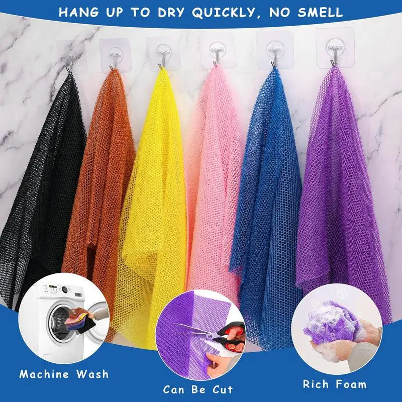 African Sponge African Bath Net Reusable Body Scrubber For Skin Smoother Daily Cleansing Back Scrubber Washcloth For Women Men