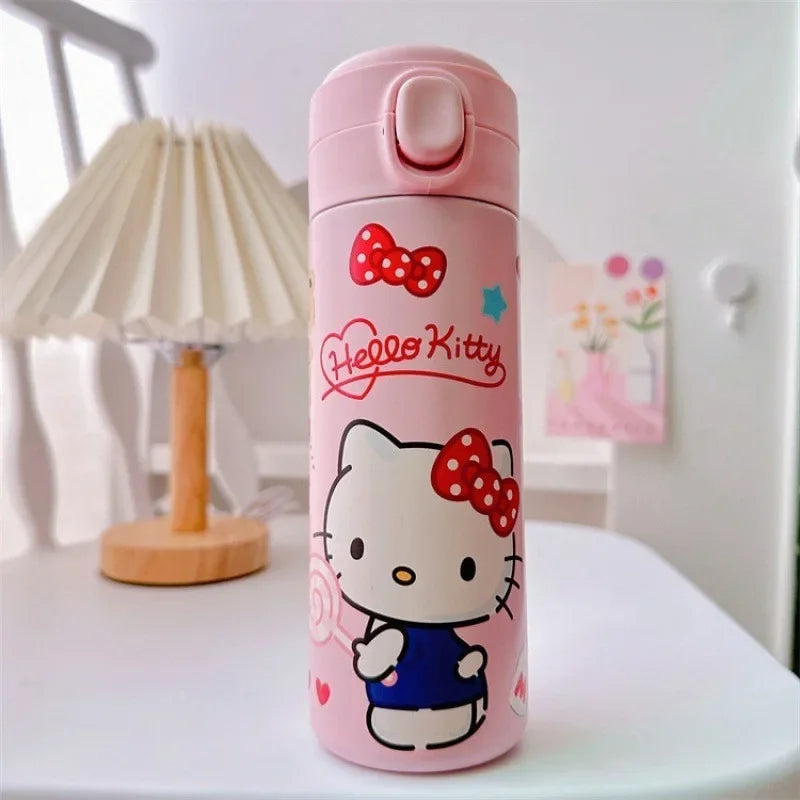 1pc Cartoon Thermos 304 Stainless Steel Double Layer Insulated Coffee Cup Student School Water Bottle Girl's Gift Water Cup
