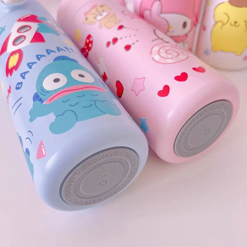 1pc Cartoon Thermos 304 Stainless Steel Double Layer Insulated Coffee Cup Student School Water Bottle Girl's Gift Water Cup