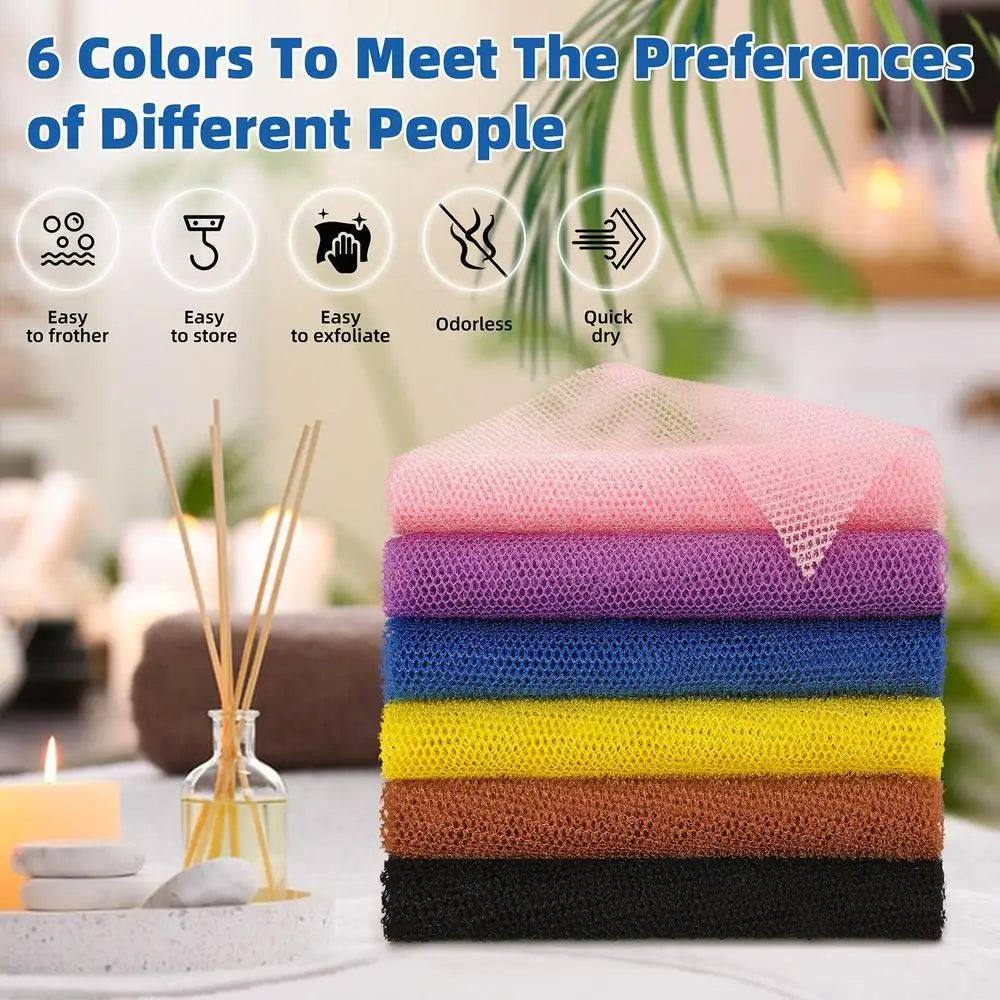 African Sponge African Bath Net Reusable Body Scrubber For Skin Smoother Daily Cleansing Back Scrubber Washcloth For Women Men