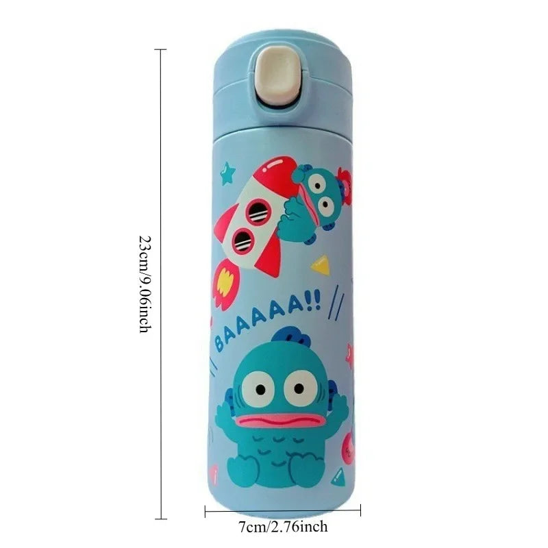 1pc Cartoon Thermos 304 Stainless Steel Double Layer Insulated Coffee Cup Student School Water Bottle Girl's Gift Water Cup