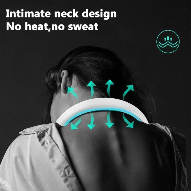 Portable Mini Neck Hanging Fan USB Rechargeable Wearable for Outdoor Sports Running Travel No Blades Summer Cool