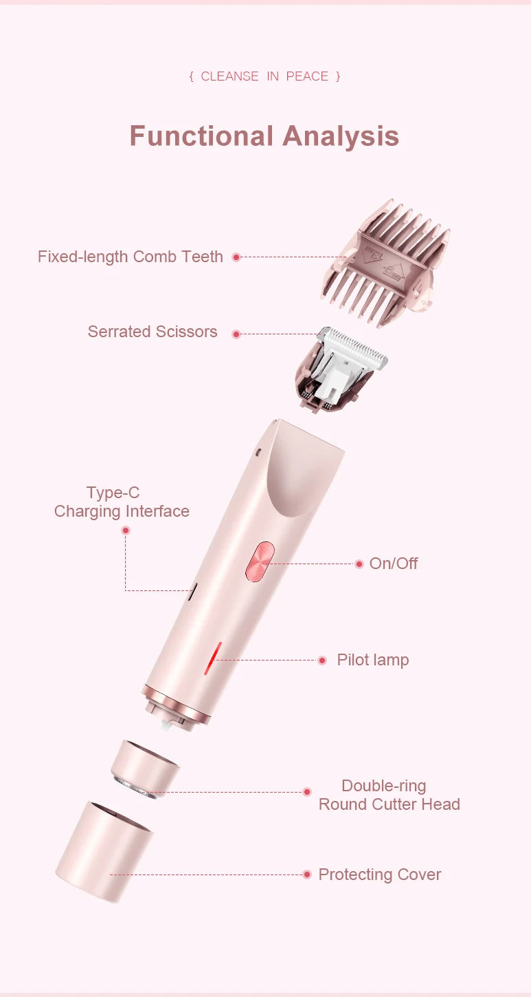Electric Razor Woman Shaver Painless Women Mustache Epilator Leg Bikini Body Hair Trimmer for Women Facial Epilator Hair Remover