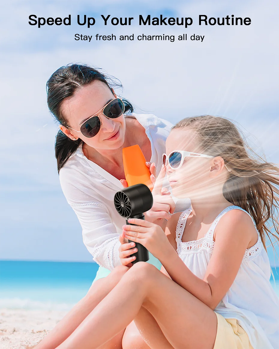 coldSky Portable Handheld Fan 4000mAh Battery Operated with LED Display Handheld Personal Small Fan 5 Speed Mini Fan for Travel