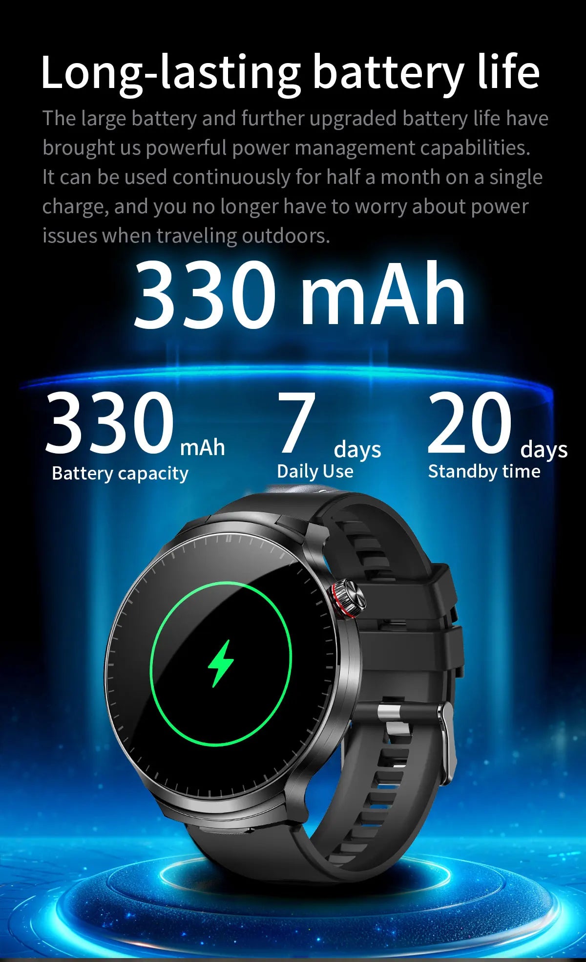 LIGE Smart Watch TWS 2-in-1 Headset Bluetooth Call Heart Rate Blood Pressure Health Monitoring Headphones Play Music Smartwatch