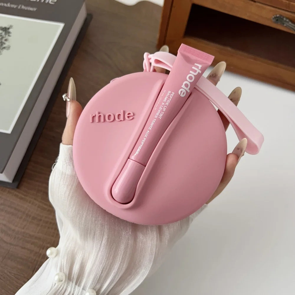 Rhode Lip Gloss Bag Cosmetic Mirror Organizer Coin Purse Lipstick Lip Glaze Organizer Storage Bag Toast Ribbon Espresso Lip Balm