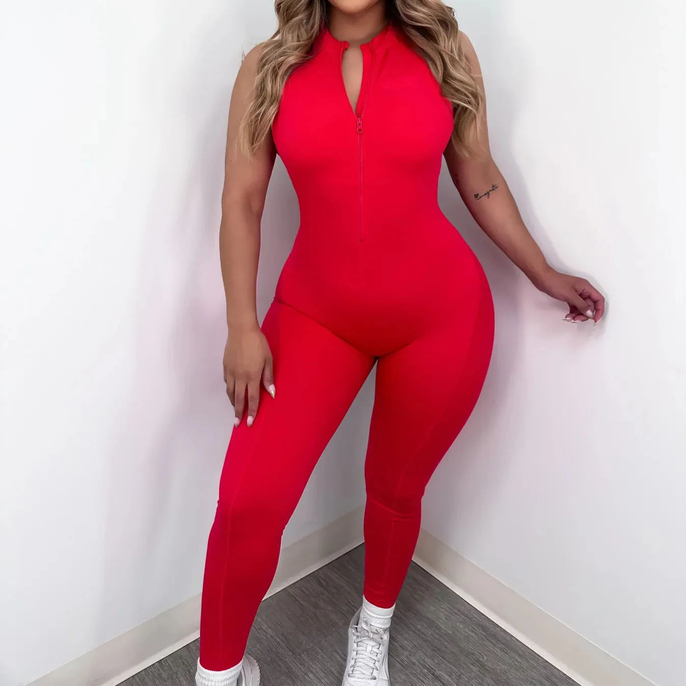 Zipper Padded Yoga Jumpsuit Short Playsuit Women Romper Sleeveless Gym Fitness Overalls One Piece Sports Shorts Bodysuit