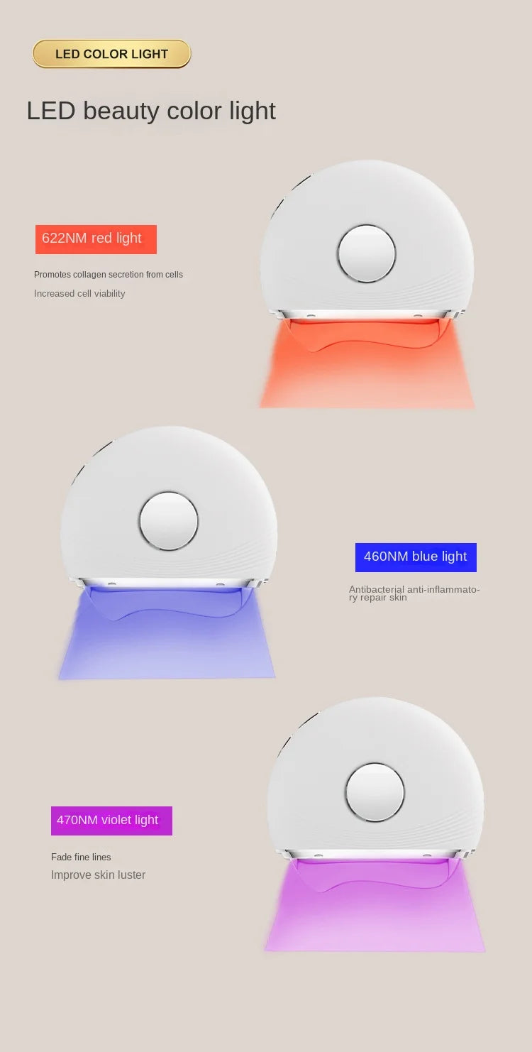 Hot and Cold Micro-current Beauty Instrument Vibrating LED Red and Blue Light Scraping Instrument, Household Neck Beauty Massage