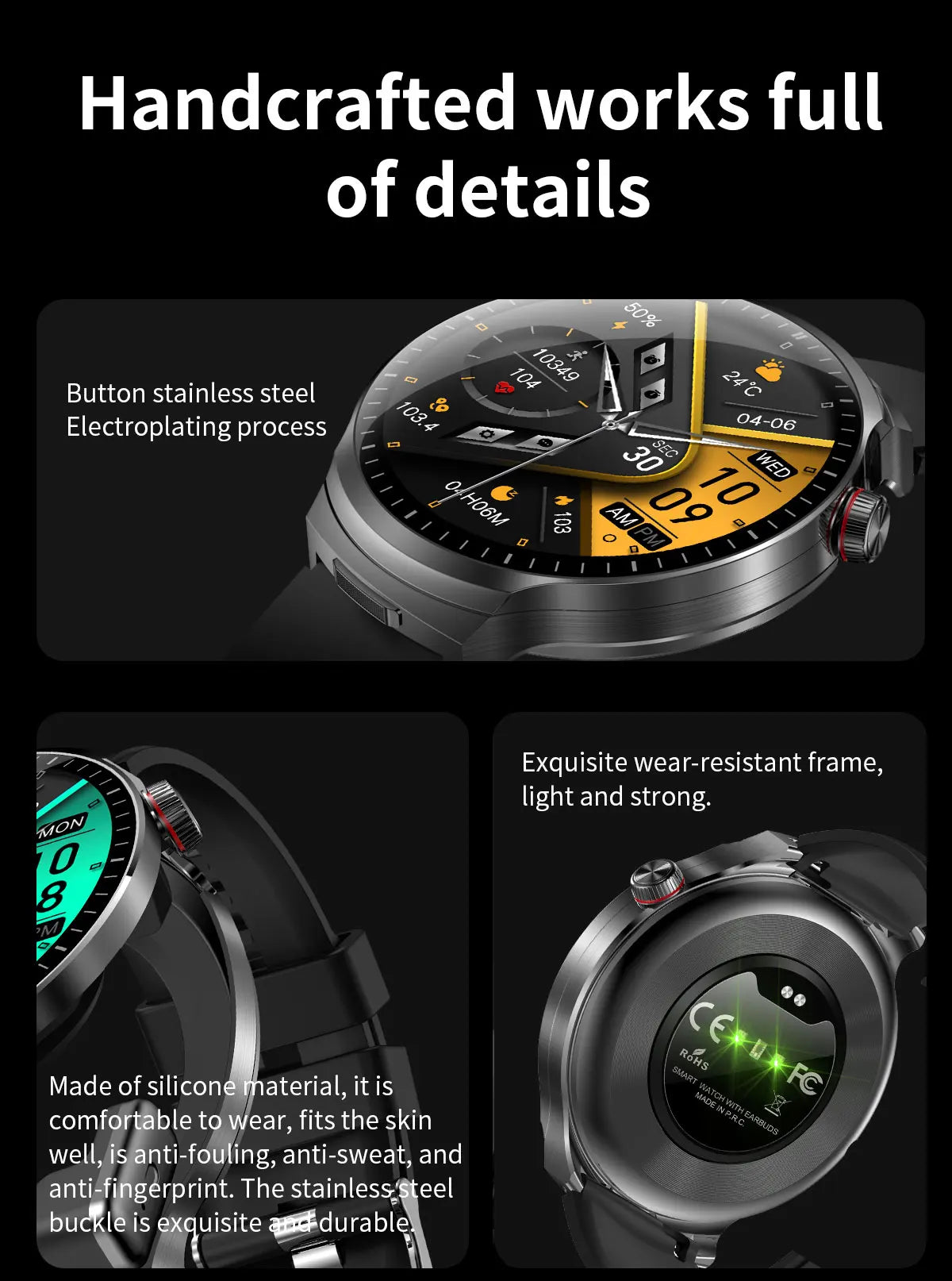 LIGE Smart Watch TWS 2-in-1 Headset Bluetooth Call Heart Rate Blood Pressure Health Monitoring Headphones Play Music Smartwatch