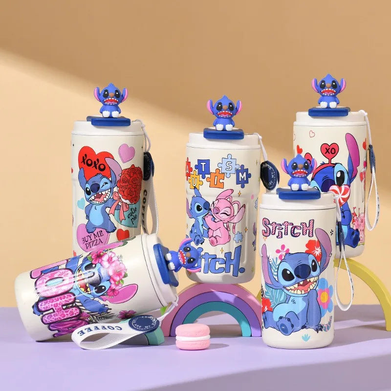 New Labcloth 316 Stainless Steel Mug Cartoon High-value Straw Cup Portable Large-capacity Ice American Coffee Cup Water Bottle