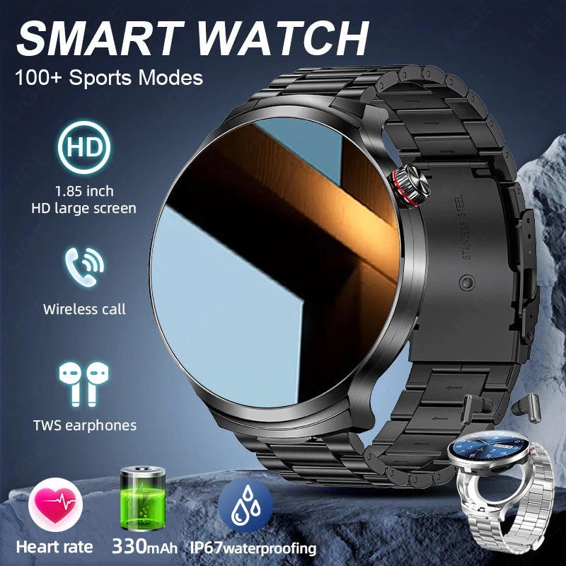 LIGE Smart Watch TWS 2-in-1 Headset Bluetooth Call Heart Rate Blood Pressure Health Monitoring Headphones Play Music Smartwatch