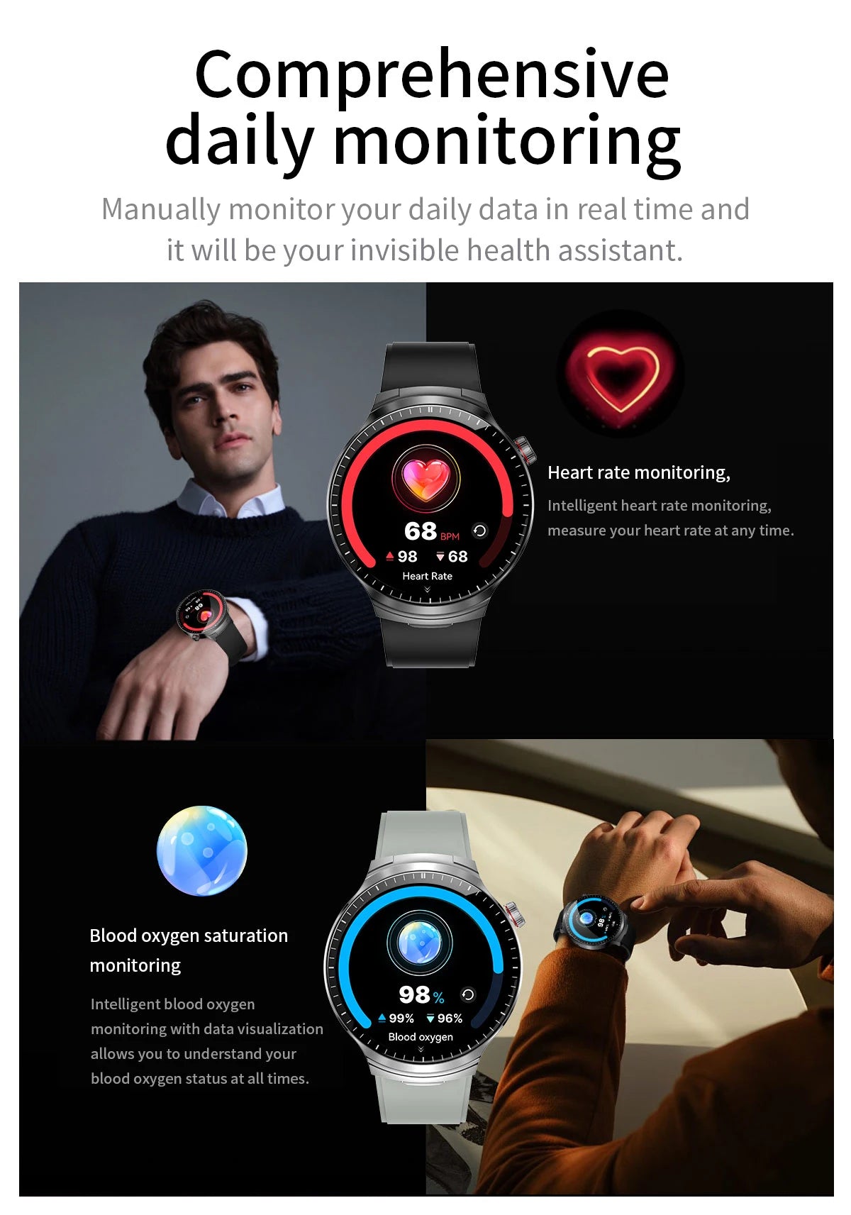 LIGE Smart Watch TWS 2-in-1 Headset Bluetooth Call Heart Rate Blood Pressure Health Monitoring Headphones Play Music Smartwatch