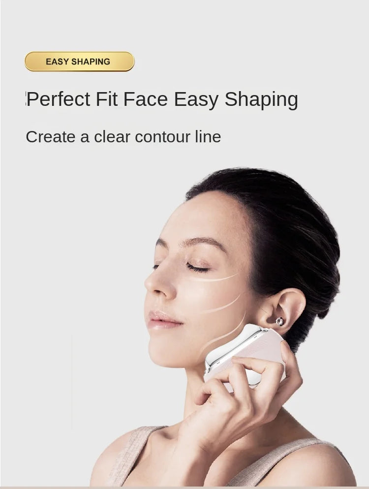 Hot and Cold Micro-current Beauty Instrument Vibrating LED Red and Blue Light Scraping Instrument, Household Neck Beauty Massage