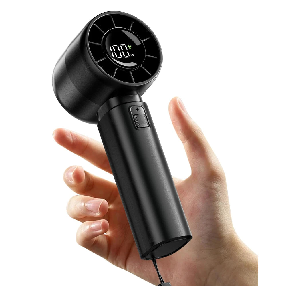 coldSky Portable Handheld Fan 4000mAh Battery Operated with LED Display Handheld Personal Small Fan 5 Speed Mini Fan for Travel