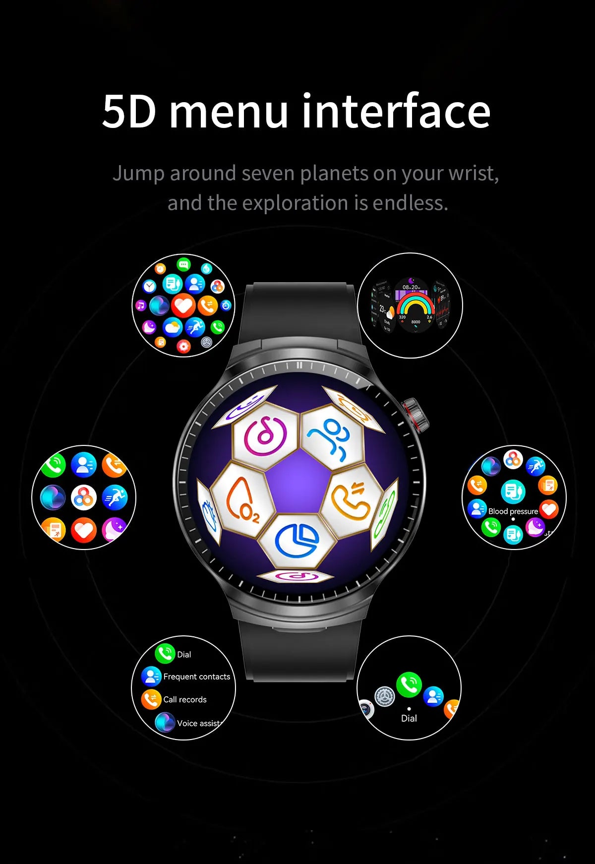 LIGE Smart Watch TWS 2-in-1 Headset Bluetooth Call Heart Rate Blood Pressure Health Monitoring Headphones Play Music Smartwatch