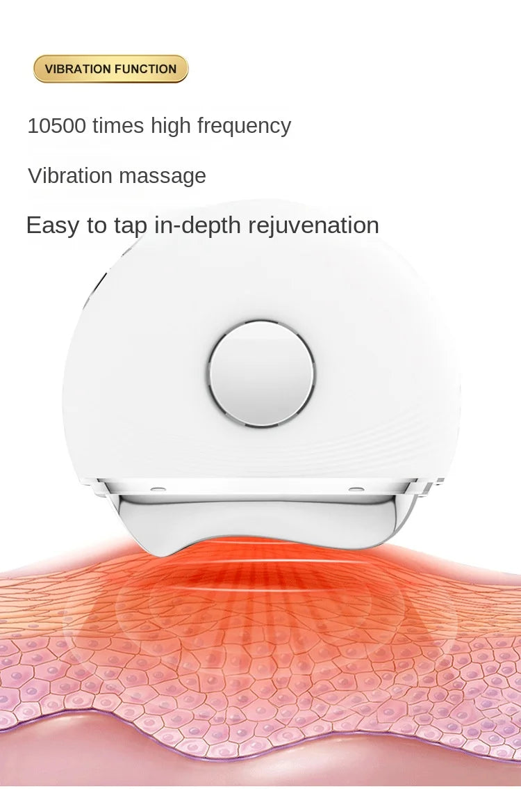 Hot and Cold Micro-current Beauty Instrument Vibrating LED Red and Blue Light Scraping Instrument, Household Neck Beauty Massage