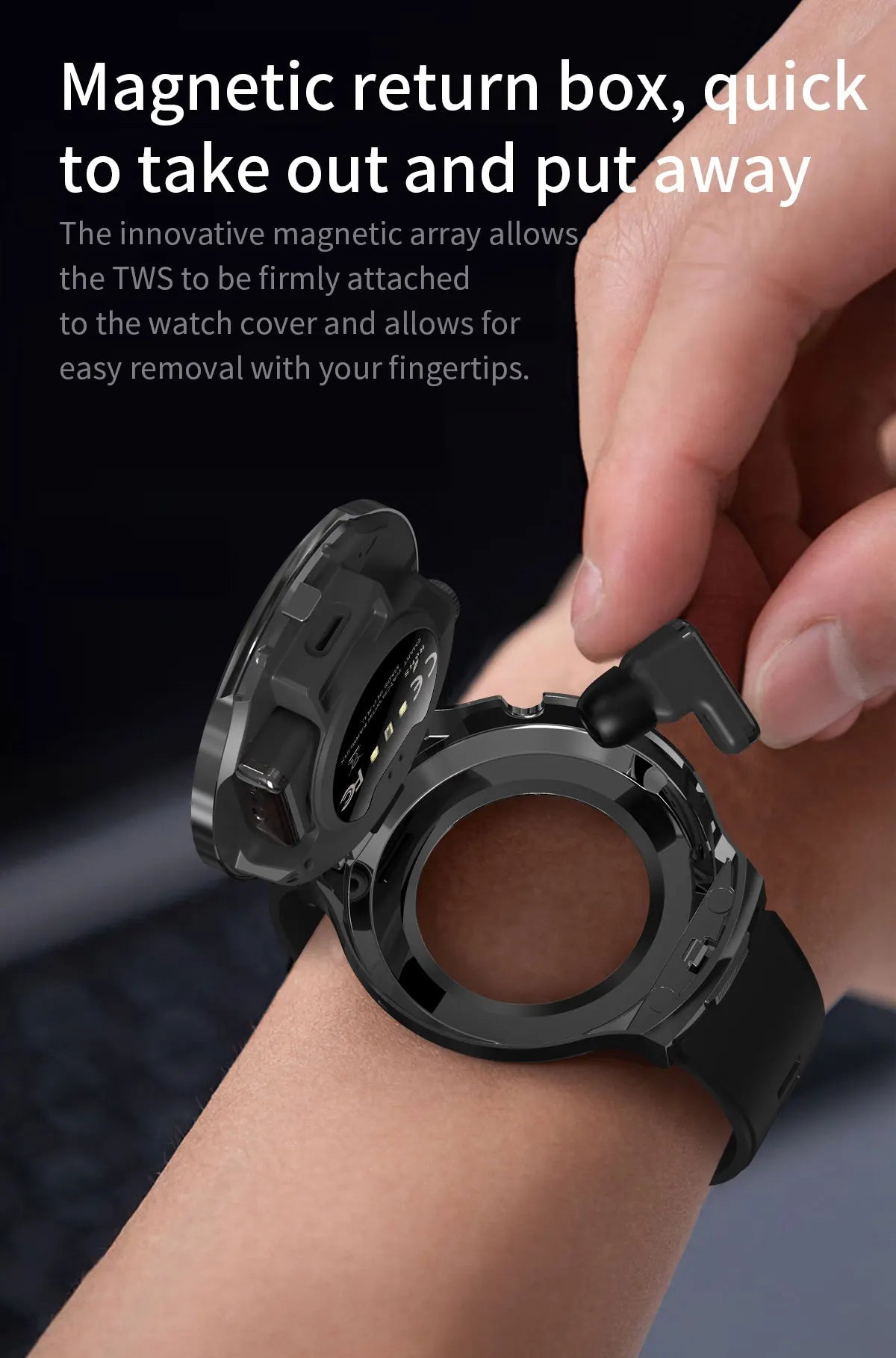 LIGE Smart Watch TWS 2-in-1 Headset Bluetooth Call Heart Rate Blood Pressure Health Monitoring Headphones Play Music Smartwatch