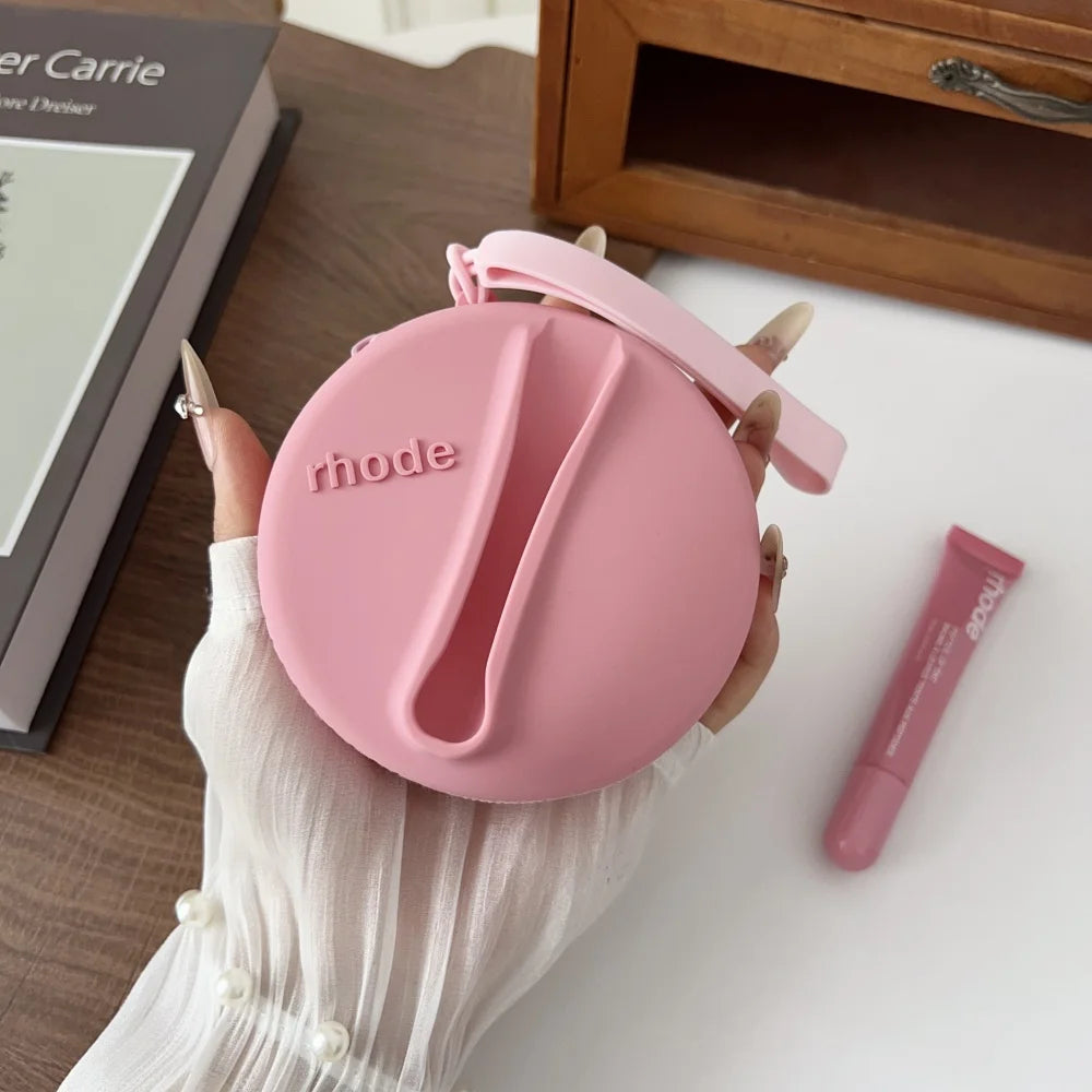 Rhode Lip Gloss Bag Cosmetic Mirror Organizer Coin Purse Lipstick Lip Glaze Organizer Storage Bag Toast Ribbon Espresso Lip Balm