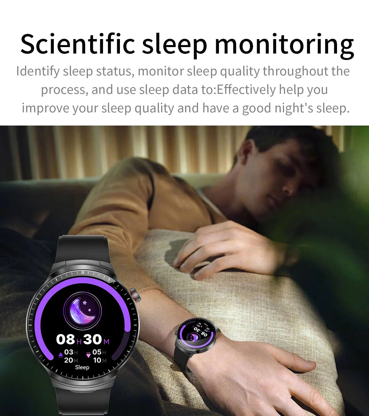 LIGE Smart Watch TWS 2-in-1 Headset Bluetooth Call Heart Rate Blood Pressure Health Monitoring Headphones Play Music Smartwatch